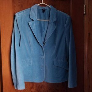 Turquoise, soft cotton velvet jacket, blazer, S, M, vintage 90s/2000s, Reitmans